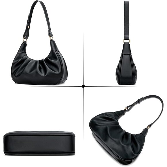 Women Shoulder Bag PU Leather Mini Hobo Crossbody Purse with Gold Chain - Picture 5 of 7